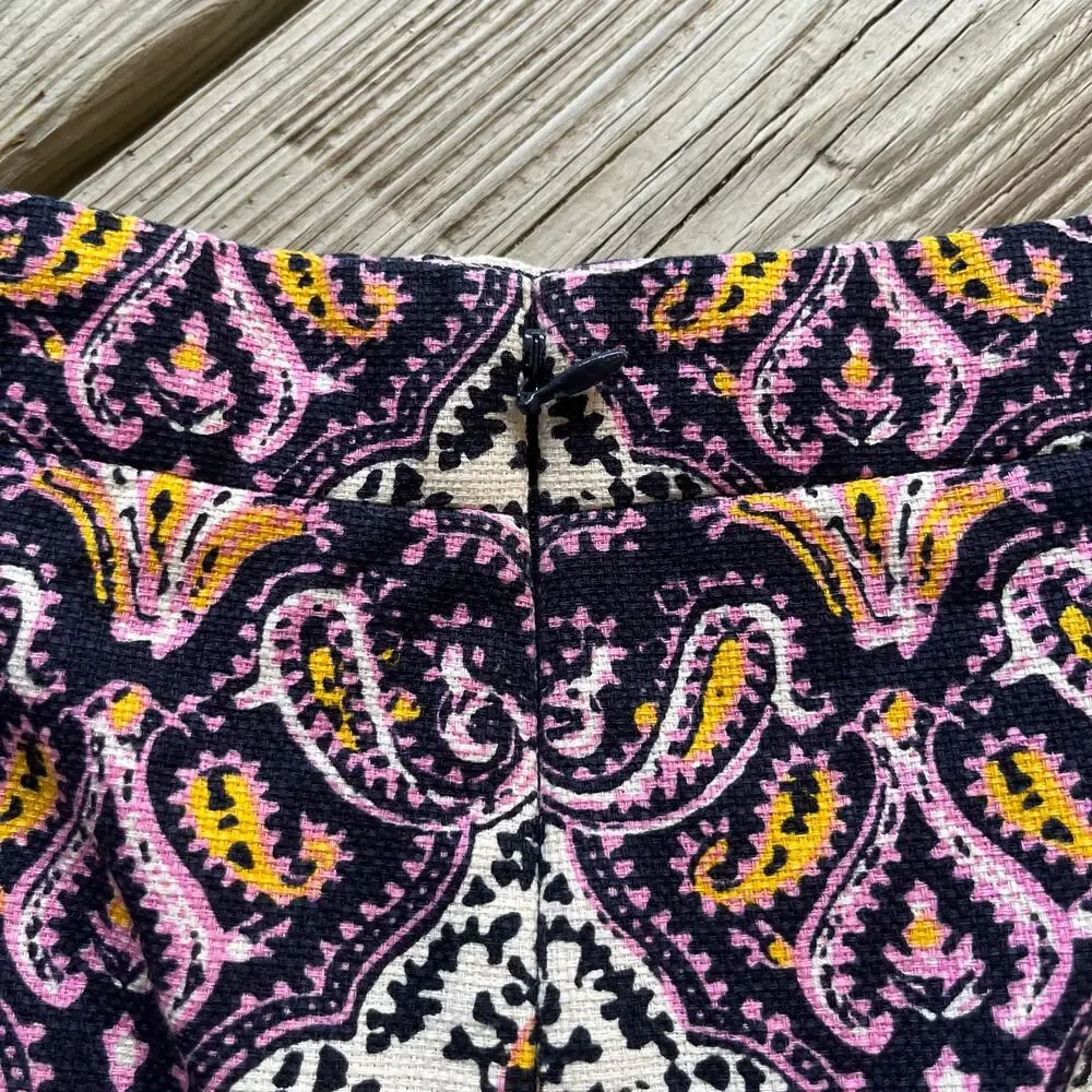 J.Crew Women's The Pencil Skirt Colorful Jacquard Print Skirt Size 2